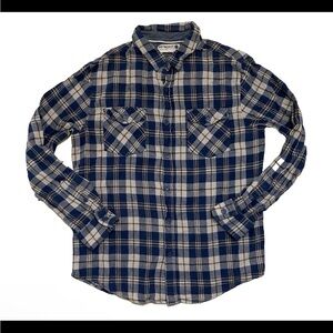 Retrofit Navy‎ and Tan Plaid Casual Shirt